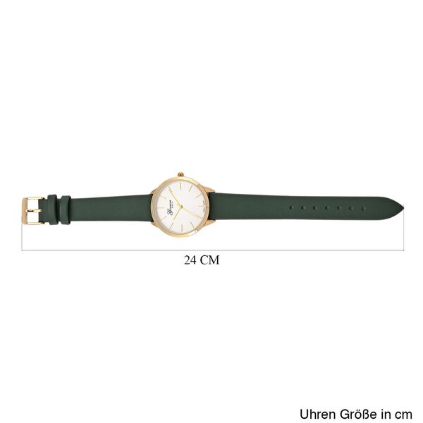 GENOA TIME - Armbanduhr Legierung, goldfarben, Zifferblatt Weiß-Sunshine, 3 ATM wasserdicht image number 7