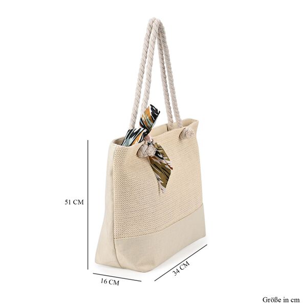 Einkaufstasche mit Schleife, Elfenbein image number 5