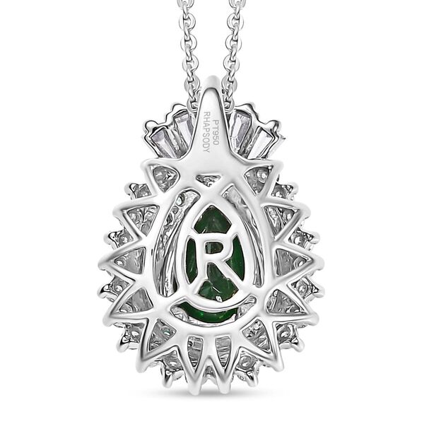 RHAPSODY zertifiziert und geprüft AAAA Tsavorite Granat, Paraiba Turmalin und VS-EF Diamant Anhänger mit 45cm Kette in 950 Platin - 1,78  ct. image number 4