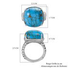 Blaues Türkis Ring, Edelstahl (Größe 16.00) ca. 13.98 ct image number 6