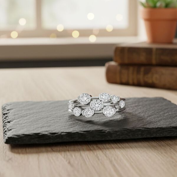 RADIANTA GRA zertifiziert Moissanit (D-VVS) Ring 925 Silber rhodiniert (Gr&ouml;&szlig;e 16.00) ca. 1.46 ct image number 2