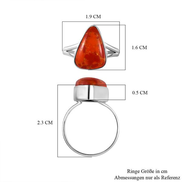 Oranger Mohave T&uuml;rkis-Ring, 925 Silber  ca. 5,11 ct image number 7
