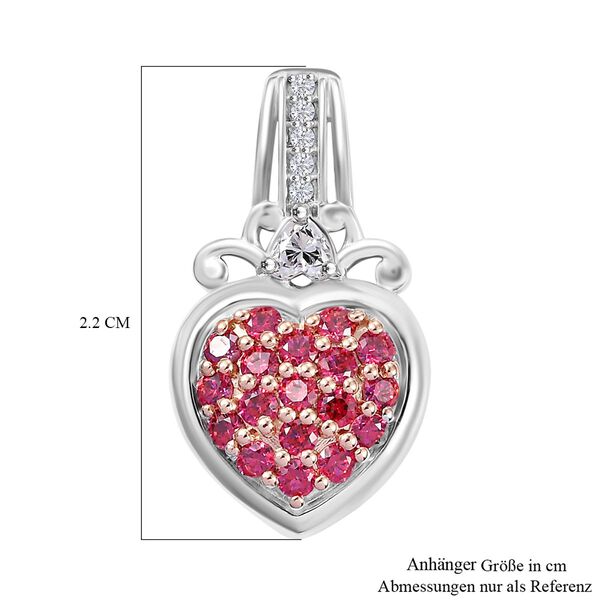 J Francis gefertigt mit SWAROVSKI- roter und weißer Swarovski Zirkonia-Herz-Anhänger image number 6