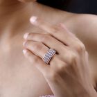 AA Rosa Saphir, Weißer Zirkon Ring, 925 Silber Roségold Vermeil (Größe 17.00) ca. 3.22 ct image number 2