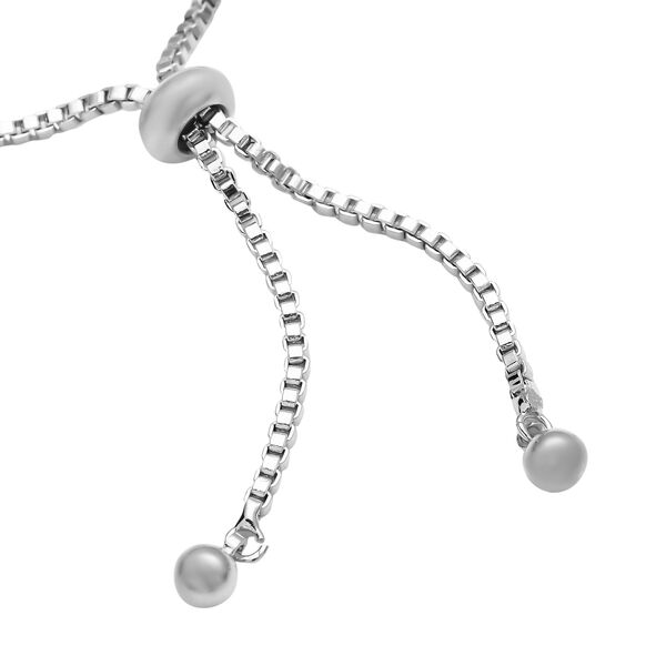 Wei&szlig;er Zirkonia Bolo Armband ca. 15.25 cm Silber tone ca. 0,20 ct image number 5