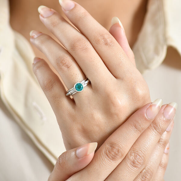 D'Joy Pfau Quarz Triplette Ring 925 Silber Platiniert (Gr&ouml;&szlig;e 17.00) ca. 0,95 ct image number 2