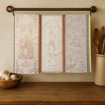 LIVMORE Set aus 3 Jacquard K&uuml;chenhandt&uuml;chern, 50 x 70 cm