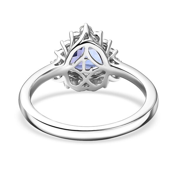 LUXURIANT AAA Tansanit und Labor Diamant Ring in 417 Wei&szlig;gold - 1,53 ct. image number 4