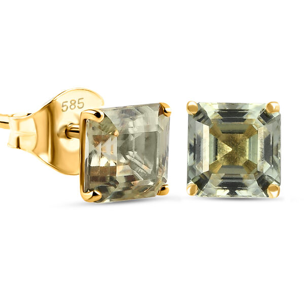 AAA Turkizit-Ohrstecker in 585 Gelbgold - 2,55 ct. image number 6