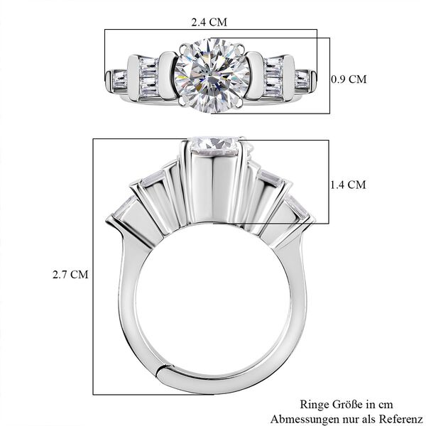 Moissanit öffenbarer Ring - 2,16 ct. image number 5