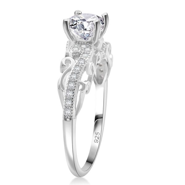 Lustro Stella Weißer Zirkonia Ring 925 Silber rhodiniert (Größe 19.00) image number 4