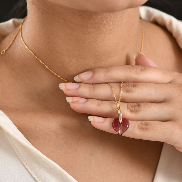 GP Italian Garden Kollektion- Rosa zweifarbiges Muranoglas aus Italien, Zirkon und blaues Saphir Schmuckset image number 5