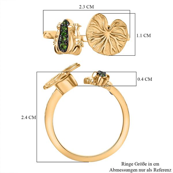 GP Italian Garden Kollektion - Natürlicher Chromdiopsid und Kanchanaburi blauer Saphir Ring - 0,10 ct. image number 9