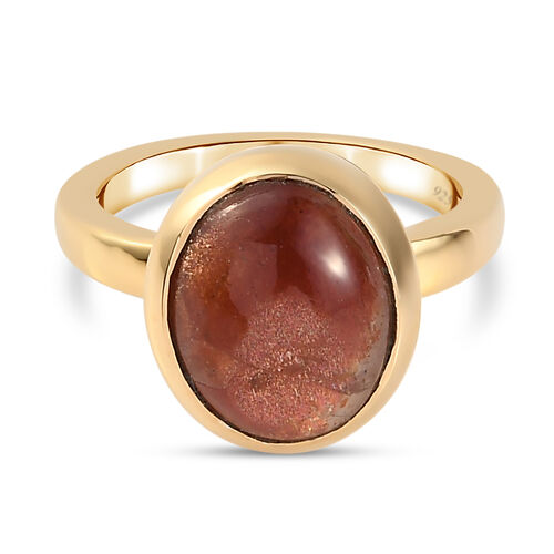 Sonnenstein Ring, 925 Silber vergoldet  ca. 4,85 ct image number 0