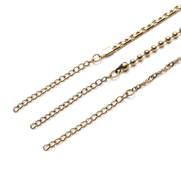 3er-Set - Singapur-, Kugel- und quadratische Panzerarmbänder- 9,8g image number 4