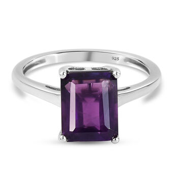 Afrikanischer Amethyst Solit&auml;r-Ring, 925 Silber platiniert (Gr&ouml;&szlig;e 16.00) ca. 2,40 ct