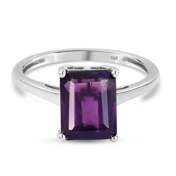 Afrikanischer Amethyst Solit&auml;r-Ring, 925 Silber platiniert  ca. 2,40 ct