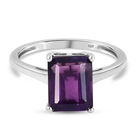Afrikanischer Amethyst Solitär-Ring, 925 Silber platiniert (Größe 16.00) ca. 2,40 ct