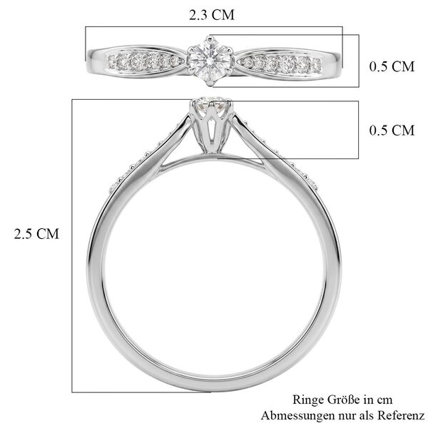 LUXURIANT DIAMOND - Lab Grown Diamant SI-GH Ring 925 Silber Rhodiniert (Gr&ouml;&szlig;e 16.00) ca. 0,26 ct image number 7