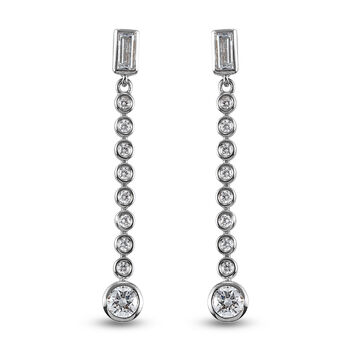 LUSTRO STELLA Hergestellt mit Feinster ZIRKONIA Tropfen Ohrringe 925 Silber platiniert