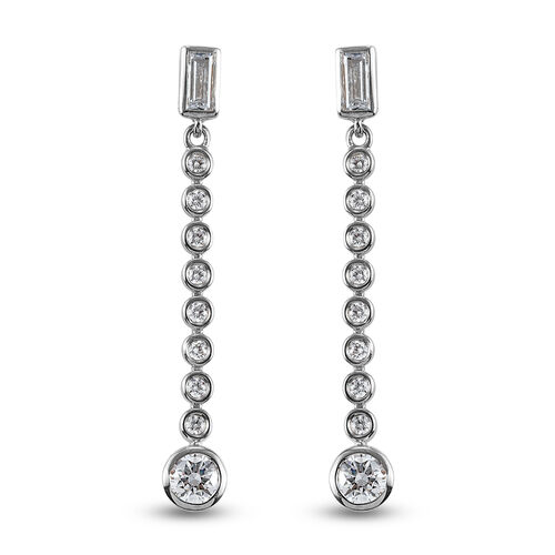 LUSTRO STELLA Hergestellt mit Feinster ZIRKONIA Tropfen Ohrhänger 925 Silber platiniert  image number 0