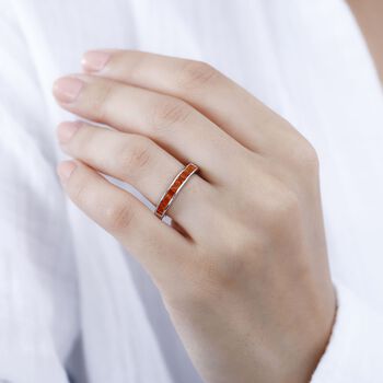 AA Salamanca Feueropal Ring 925 Silber rhodiniert (Gr&ouml;&szlig;e 20.00) ca. 0,61 ct