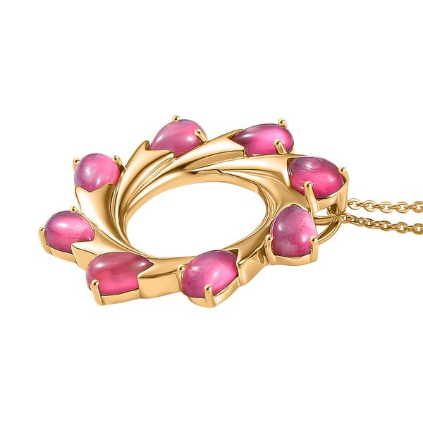 Maulbeer Mondstein Anh&auml;nger mit 45cm Kette - 4,40 ct. image number 3