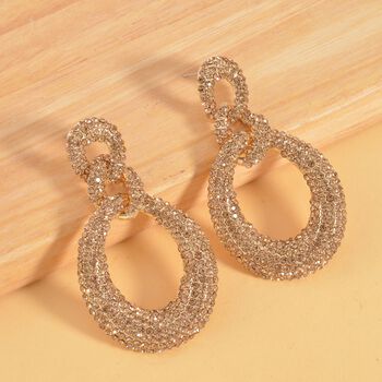 Wei&szlig;er Kristall Ohrringe, goldfarben