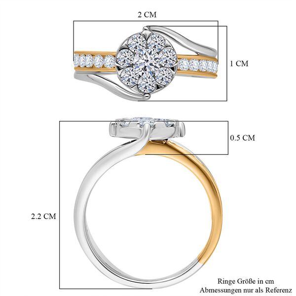 LUXURIANT DIAMOND - Lab Grown Diamant SI-GH SGL zertifiziert Ring 925 Silber rhodiniert (Gr&ouml;&szlig;e 17.00) ca. 1.00 ct image number 4