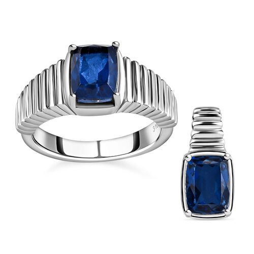 2er Set - Ceylon Farbe Quarz Ring und Anhänger Schmuckset, Edelstahl ca. 3.37 ct image number 0