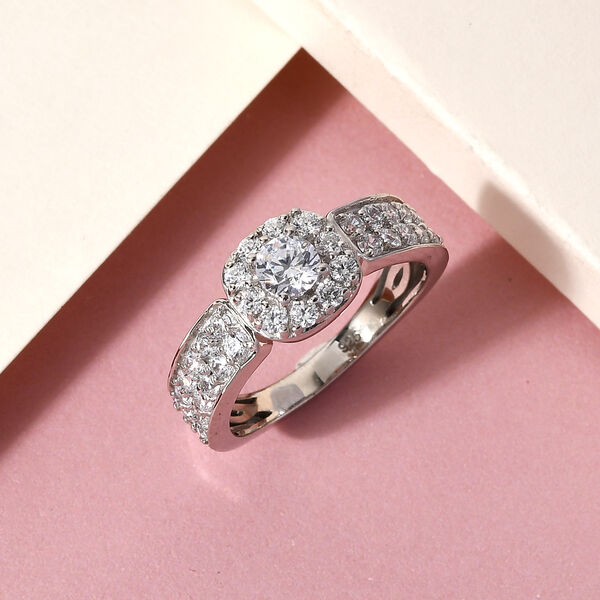 LUSTRO STELLA Hergestellt mit Feinster ZIRKONIA Ring 925 Silber platiniert image number 2