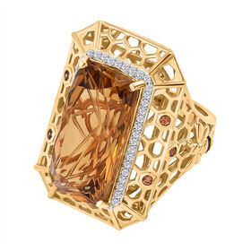 GP Trionfo Kollektion - Citrin, blauer Saphir, Champagner und weißer Zirkon Ring - 11,43 ct.
