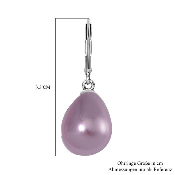 Lila Muschelkernperle Ohrringe 925 Silber rhodiniert image number 5