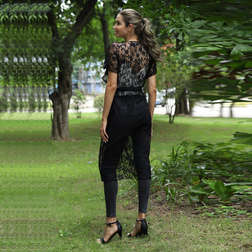 Kaftan aus Spitze, Einheitsgröße Schwarz image number 1