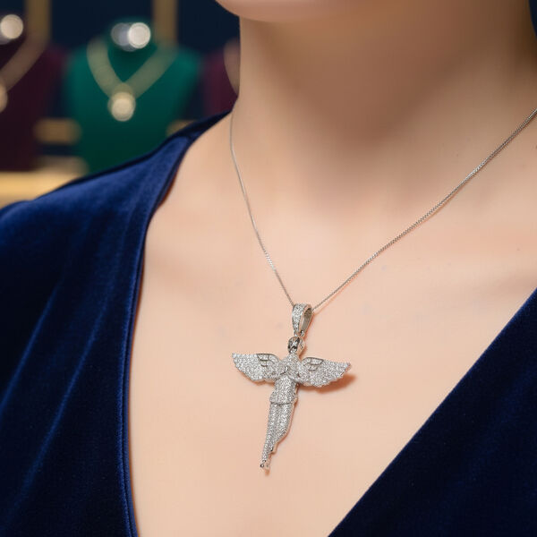 Moissanit Anh&auml;nger mit Kette ca. 45 cm, 925 Silber rhodiniert ca. 1.99 ct image number 3