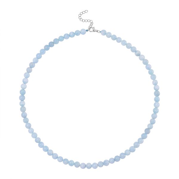 Aquamarin Perlen-Halskette, 50+5 cm - 170 ct. image number 4
