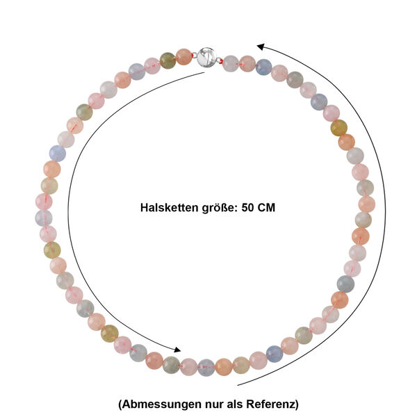 D'Joy AA Mehrfarbiger Beryll Halskette ca. 50 cm 925 Silber Rhodiniert ca. 270,00 ct. image number 4