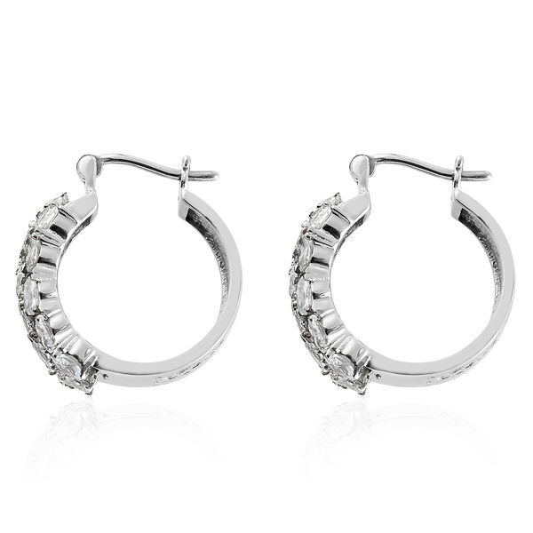 Weiße Zirkonia-Creolen, Edelstahl ca. 8,96 ct image number 4