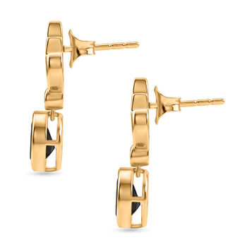 EverTrue AA schwarze Glasachat und Zirkon Ohrringe - 3,66 ct.