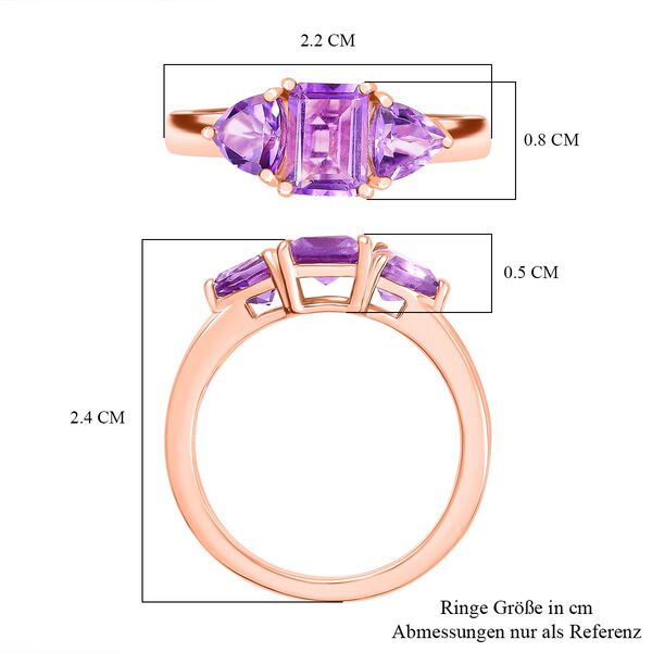 D'Joy AAA Rose De France Amethyst Ring 925 Silber 750 ros&eacute;vergoldet (Gr&ouml;&szlig;e 21.00) ca. 1,74 ct image number 7