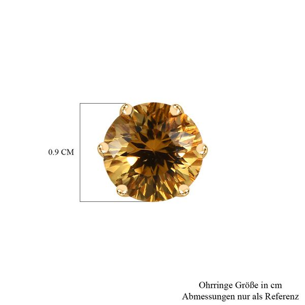 120 Facetten Citrin Ohrringe, 925 Silber Gelbgold Vermeil ca. 4.14 ct image number 5