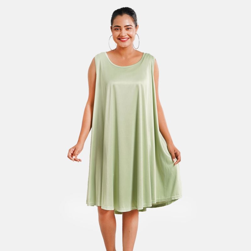 Knielanges Sommerkleid mit Seitentaschen, Einheitsgröße Grün image number 0