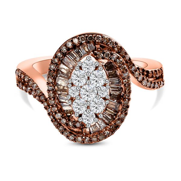 GP Royal Kollektion - Wei&szlig;er, Champagner Diamant und blauer Saphir-Ring - 1 ct.