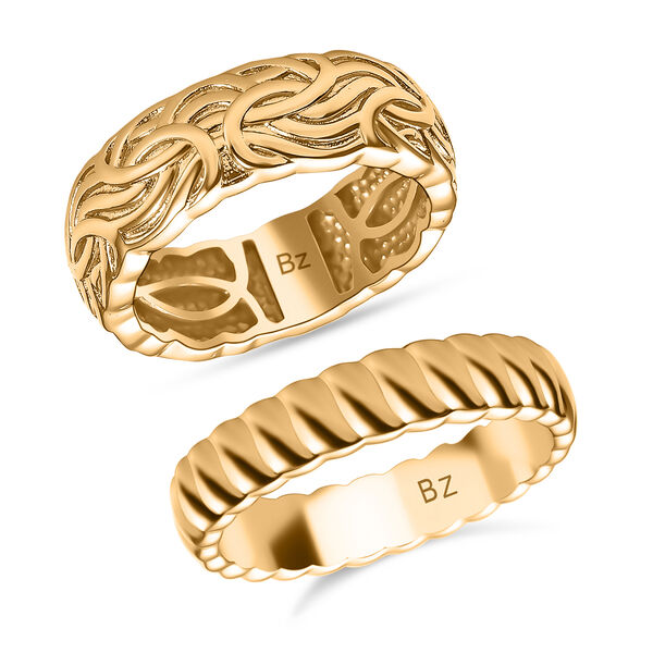 2er-Set Strukturierte Stacking-Bandringe image number 3