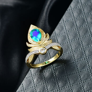 D'Joy Pfau Triplett Quarz und Zirkon Ring - 1,48 ct.