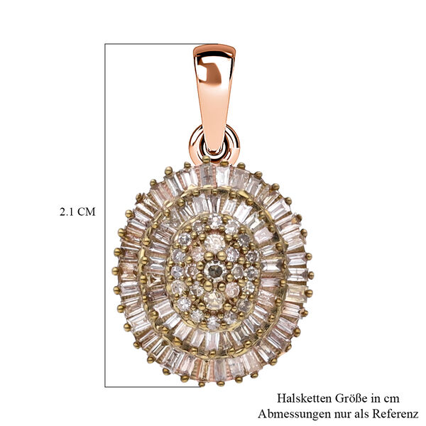 Nat&uuml;rlicher Champagner Diamant Anh&auml;nger, 925 Silber Ros&eacute;gold Vermeil ca. 0.50 ct image number 6