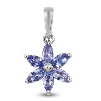 Tansanit Anh&auml;nger 925 Silber platiniert ca. 0,84 ct