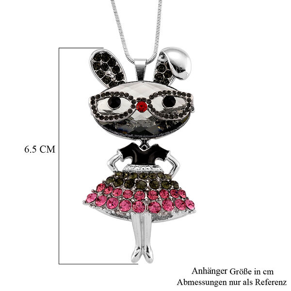 Mehrfarbiger Kristall Anh&auml;nger mit Kette, ca. 63.5 cm + 5 cm Extender, Legierung, Legierung emailliert image number 7