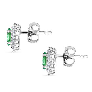 LUXURIANT AAA Labor kolumbianische Smaragd und Moissanit Ohrringe - 1 ct.