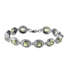 Natürliches Peridot Armband, ca. 20 cm, Edelstahl ca. 9.88 ct